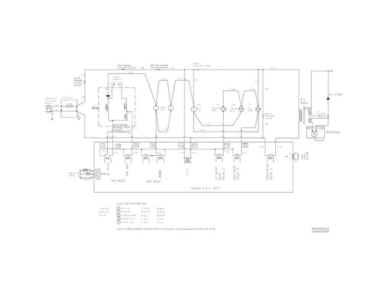 Wiring Diagram Diagram and Parts List for CGMV175QFA  Frigidaire Microwave