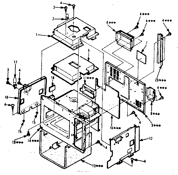 Body Section Diagram and Parts List for 5648668610  Kenmore Microwave