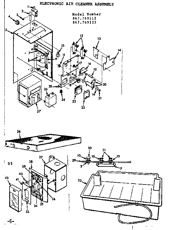 Electronic air cleaner assembly Diagram and Parts List for 867769112  Frigidaire Air Conditioner