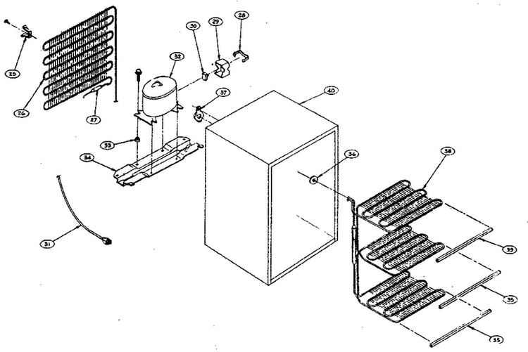 Cabinet Parts Diagram and Parts List for 5648291580  Kenmore Freezer