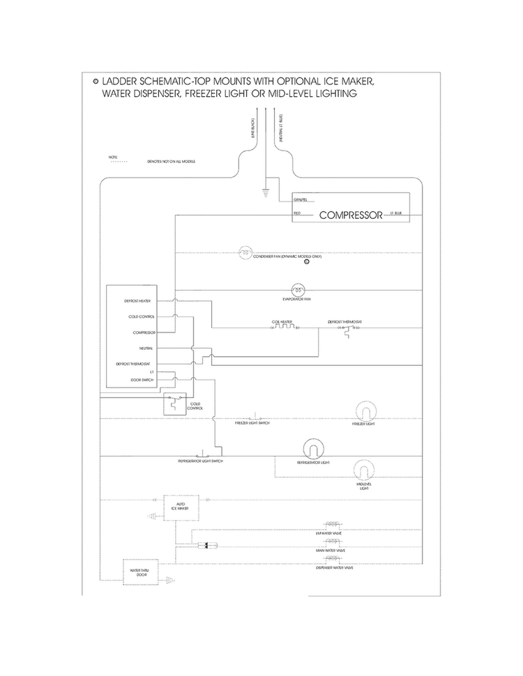 Wiring Schematic Diagram and Parts List for FFTR1515LWC  Frigidaire Refrigerator
