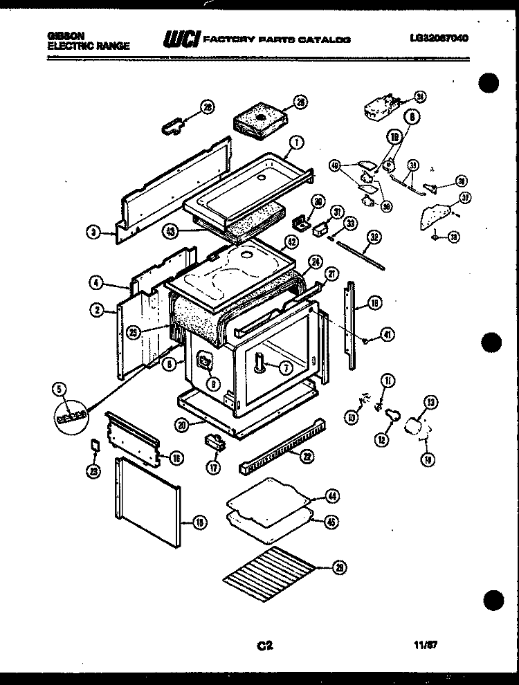 BODY PARTS Diagram and Parts List for KEC457NSAA  Gibson Range