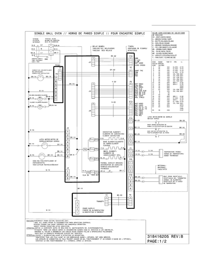 Wiring Diagram Diagram and Parts List for EW30EW65GS9  Electrolux Wall Oven