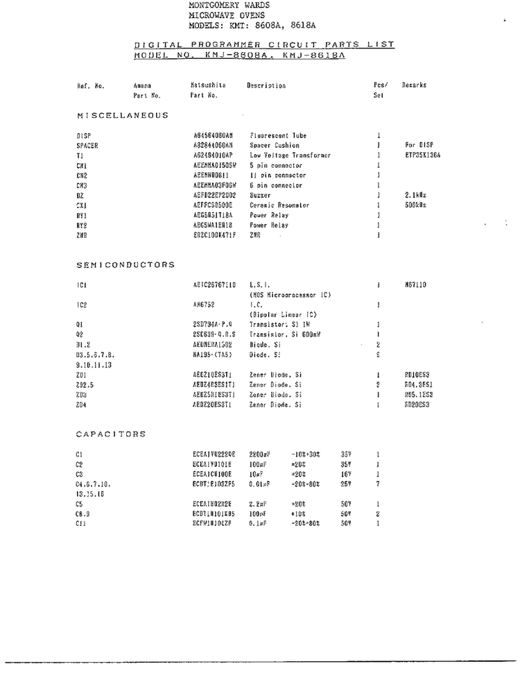 Microwave Oven Complete Page 12 Diagram and Parts List for 8608A  Frigidaire Microwave