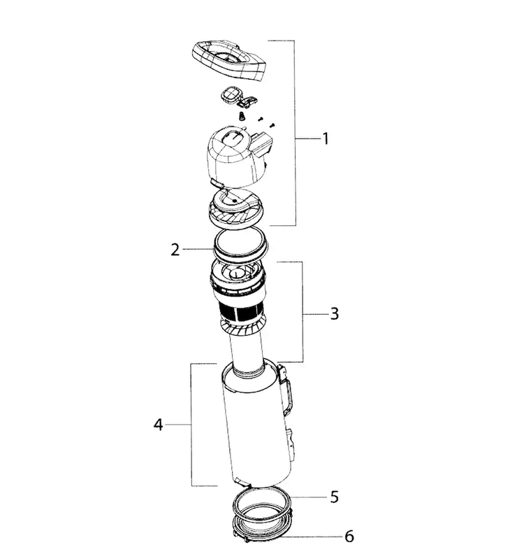 Cyclone Diagram and Parts List for EL8807A  Electrolux Upright Vacuum