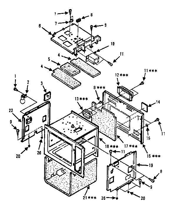 Cavity Parts-a Diagram and Parts List for 5648796381  Kenmore Microwave