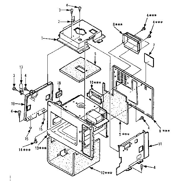 Cavity Parts - A Diagram and Parts List for 5648756180  Kenmore Microwave