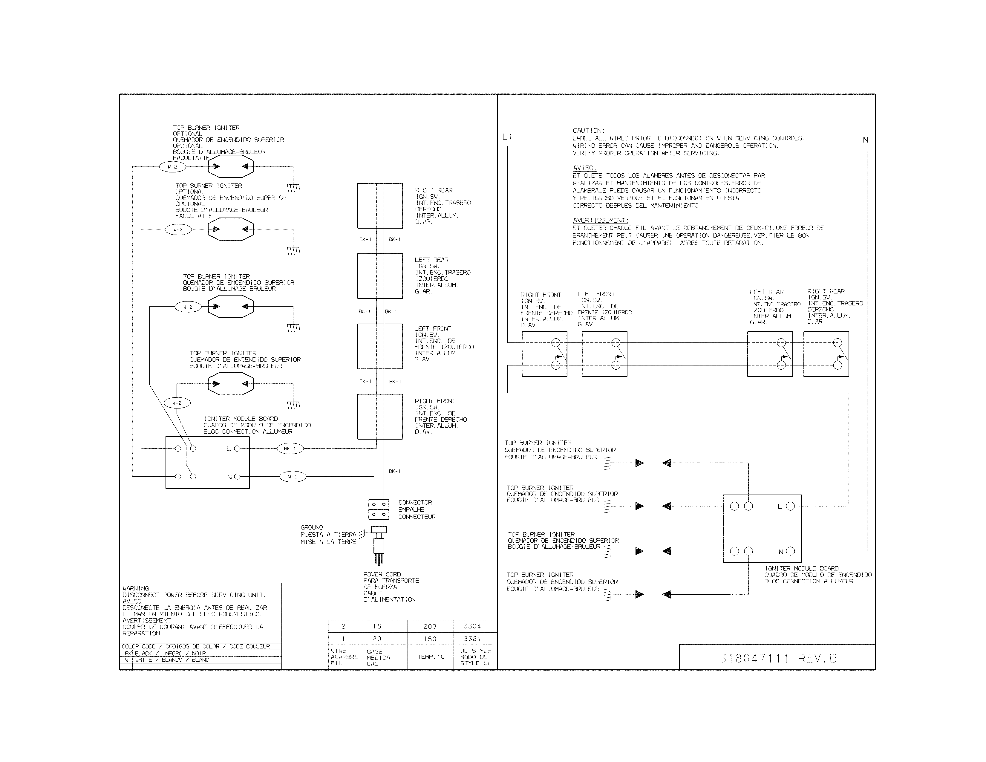 Wiring Diagram Diagram and Parts List for 79032533411  Kenmore Cooktop