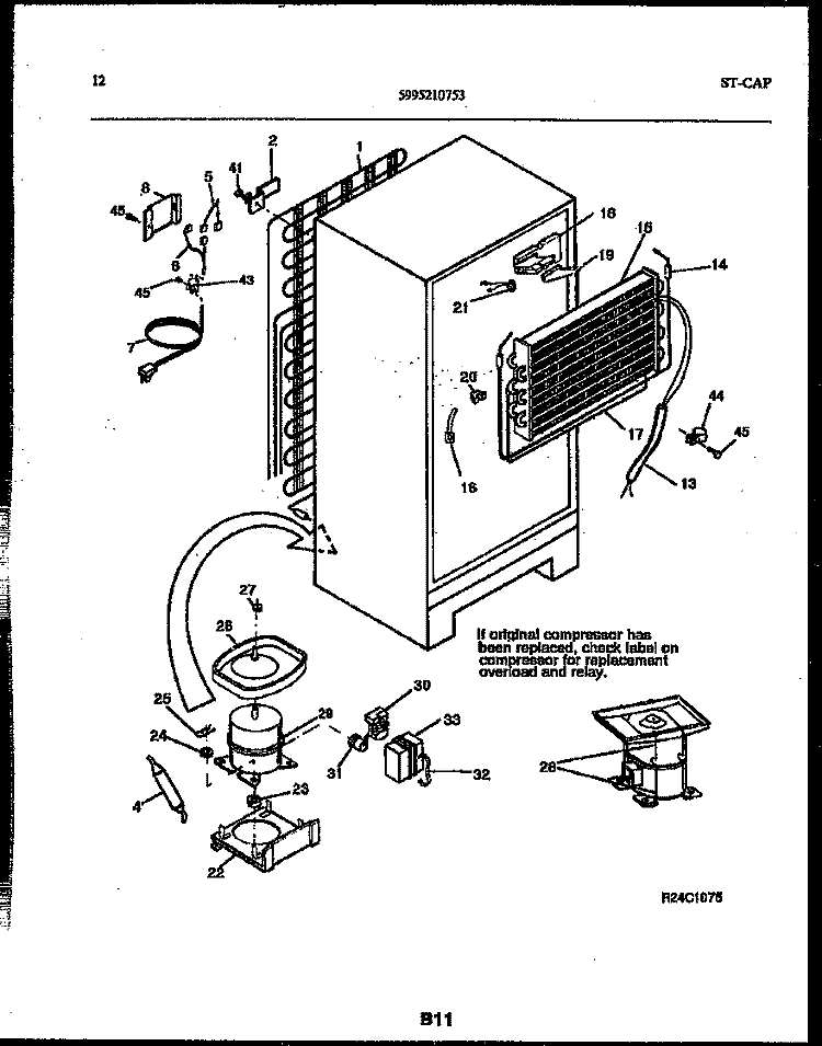 SYSTEM AND AUTOMATIC DEFROST PARTS Diagram and Parts List for 95-1971-00-00  Tappan Refrigerator