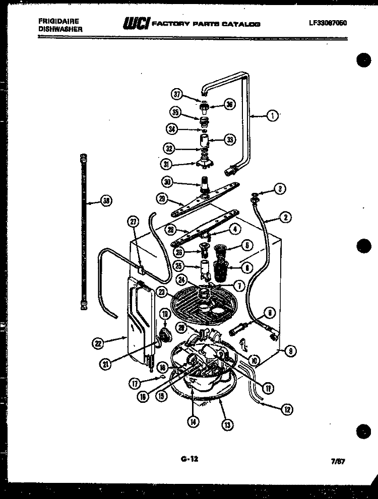 HOUSING PARTS Diagram and Parts List for DWSF500EW  Frigidaire Dishwasher