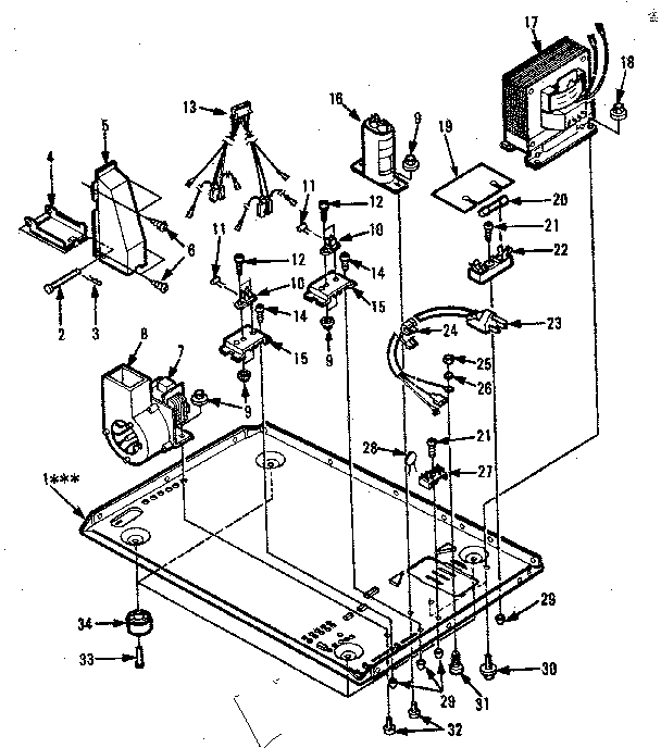 Microwave Parts Diagram and Parts List for 5648668410  Kenmore Microwave