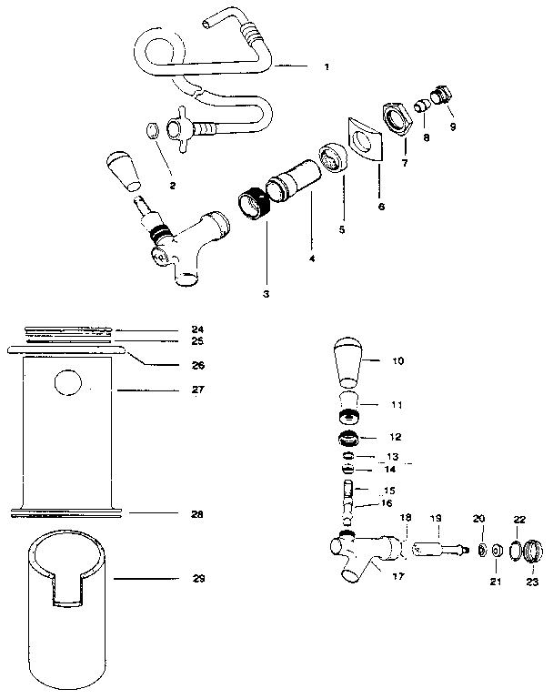 "tr" Draught Arm Diagram and Parts List for 5648815020  Kenmore Wine and Beverage Cooler