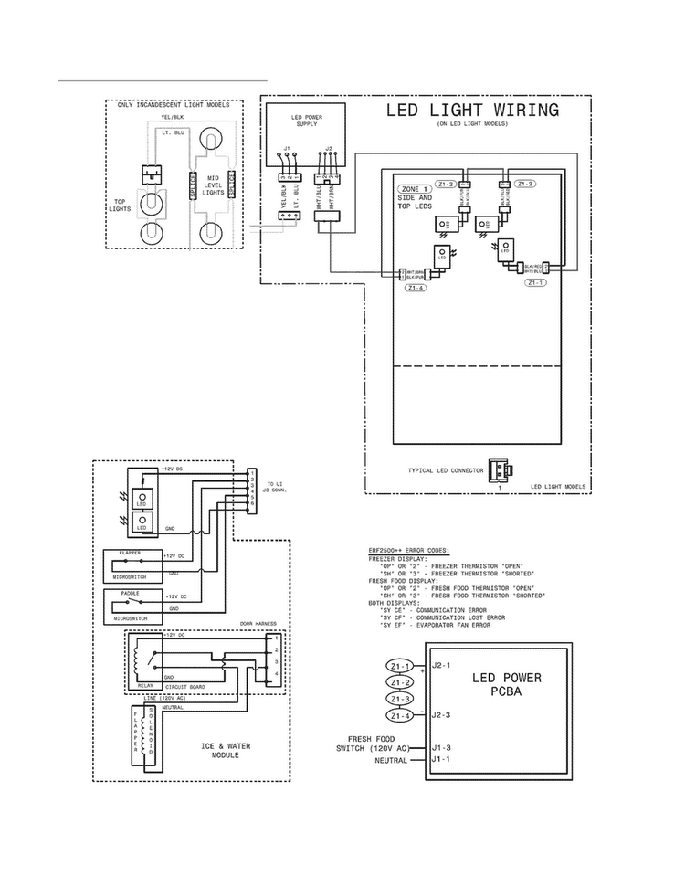 Wiring Diagram Diagram and Parts List for FPHF2399MF4  Frigidaire Refrigerator