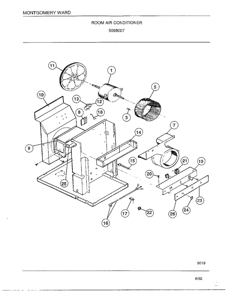 Room Air Conditioner Page 3 Diagram and Parts List for 5068007  Frigidaire Air Conditioner