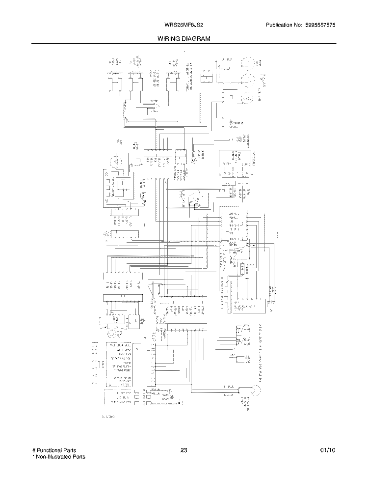 WIRING DIAGRAM Diagram and Parts List for WRS26MF8JS2  Crosley Refrigerator
