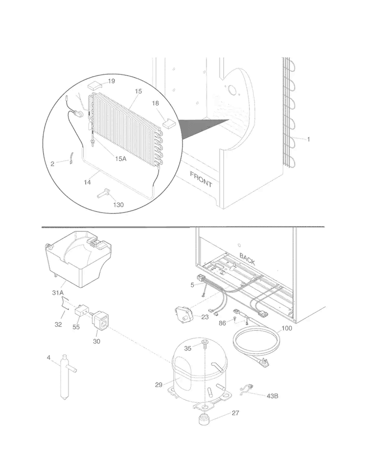 System Diagram and Parts List for 25328262806  Kenmore Freezer