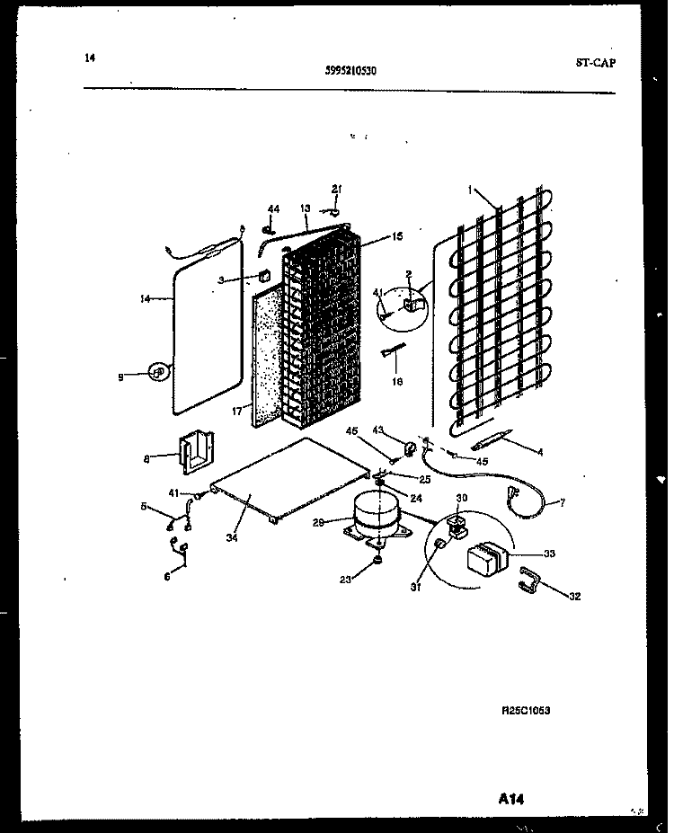 SYSTEM AND AUTOMATIC DEFROST PARTS Diagram and Parts List for FSK190JN1D  Kelvinator Refrigerator