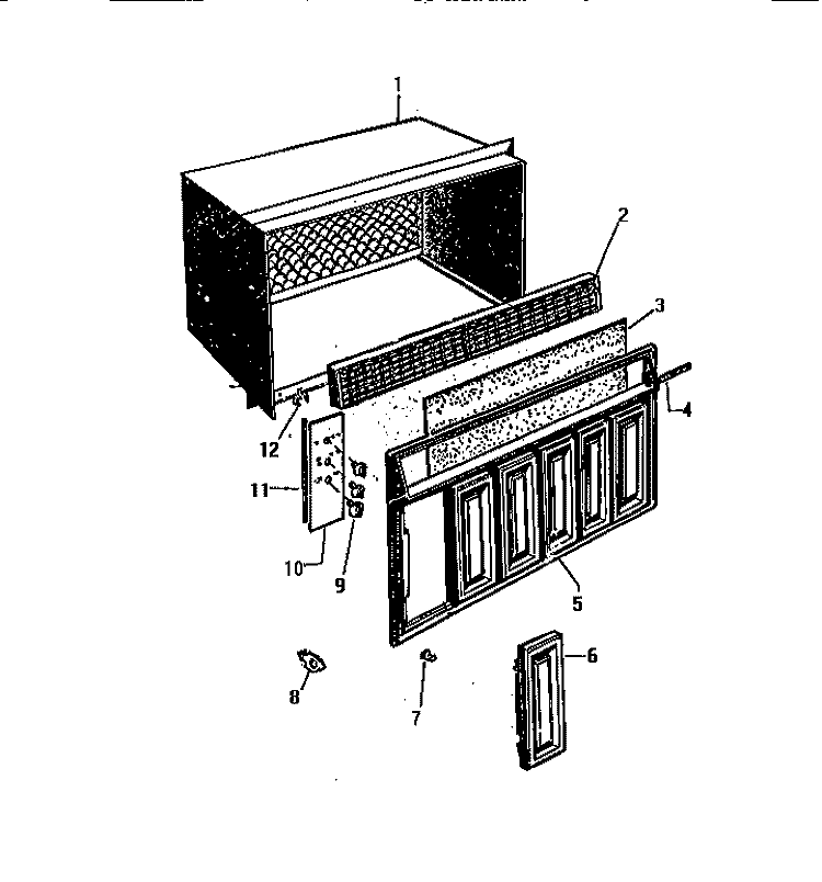CABINET, FRONT, WRAPPER Diagram and Parts List for AS248H2K1  Frigidaire Air Conditioner