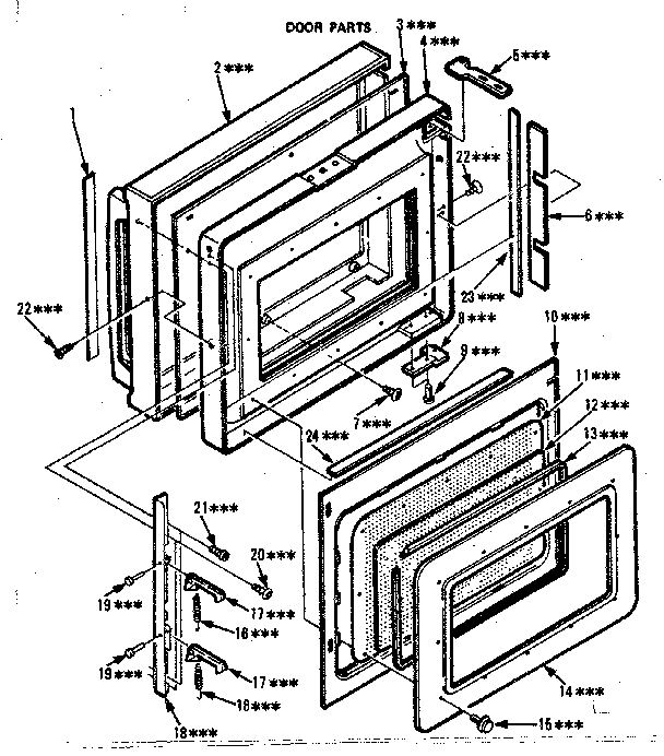 Door Parts Diagram and Parts List for 5648788610  Kenmore Microwave