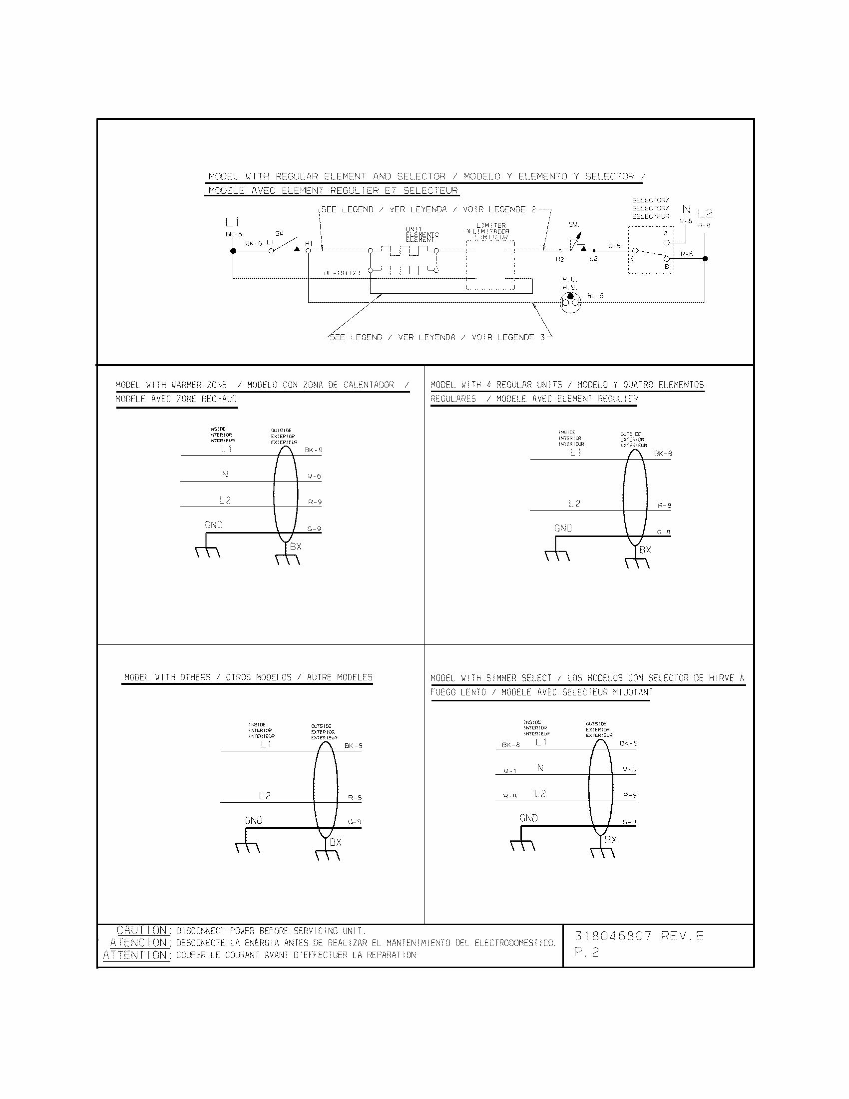 Wiring Diagram Diagram and Parts List for 79042742405  Kenmore Cooktop