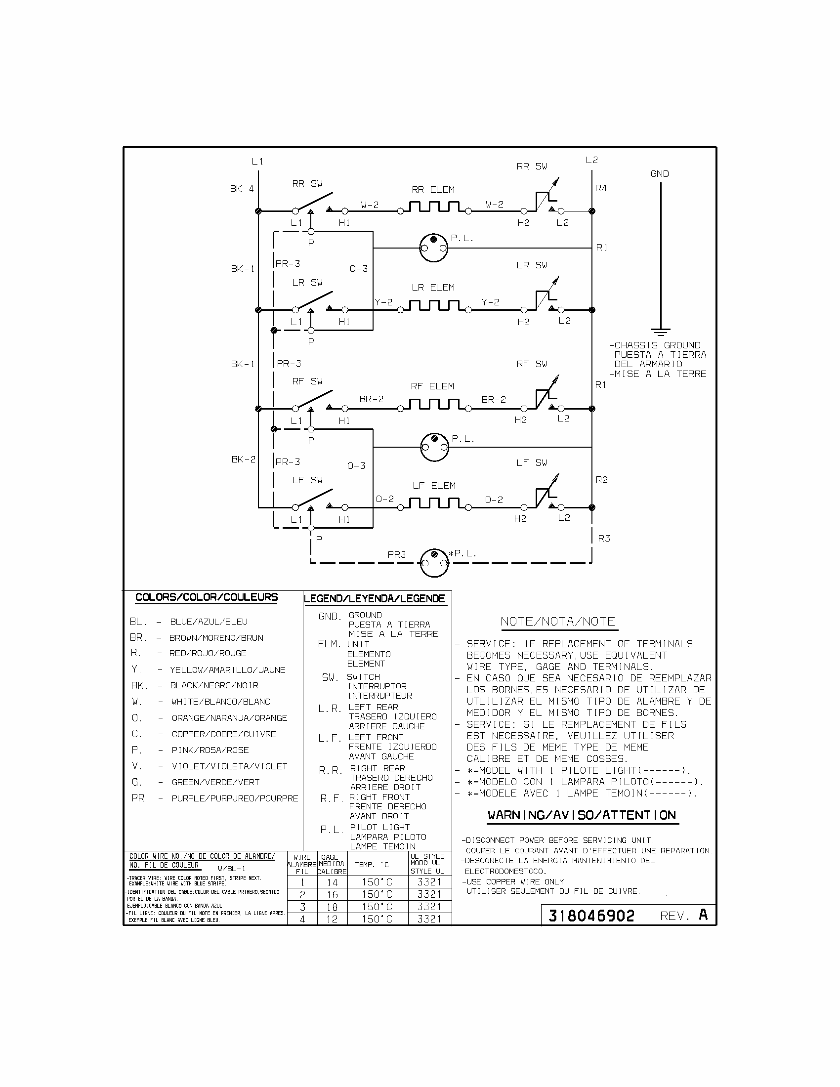 Wiring Diagram Diagram and Parts List for 79042499401  Kenmore Cooktop
