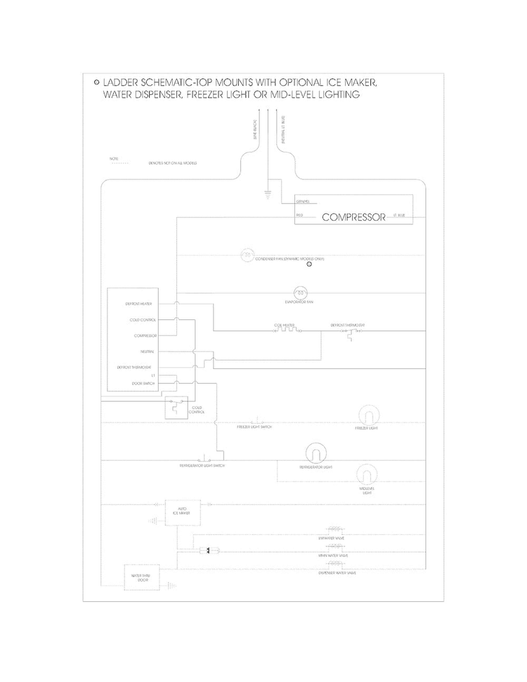 Wiring Schematic Diagram and Parts List for 25362112018  Kenmore Refrigerator