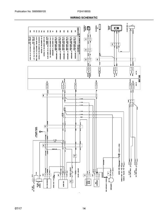 07 - Wiring Schematic Diagram and Parts List for FGHI1865SE5  Frigidaire Refrigerator