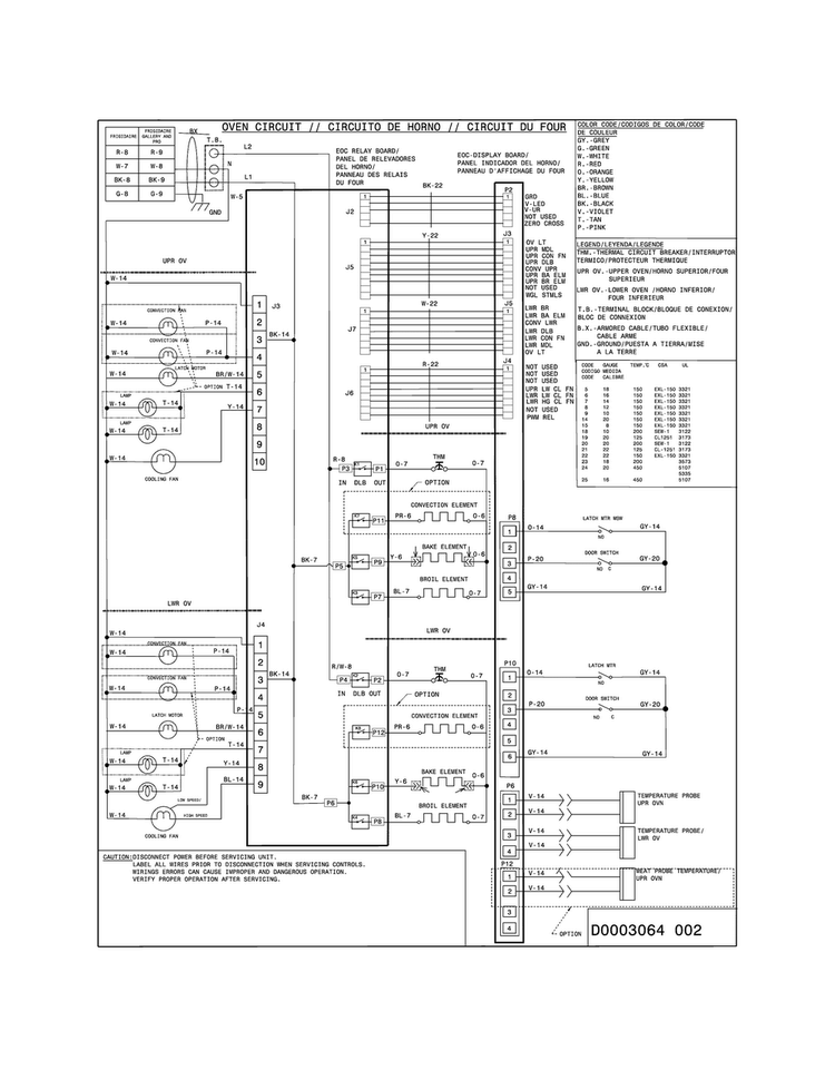 Wiring Diagram Diagram and Parts List for FGET2765PBD  Frigidaire Wall Oven