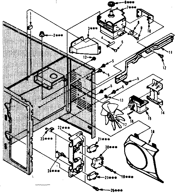Switches And Microwave Parts Diagram and Parts List for 5648888611  Kenmore Microwave