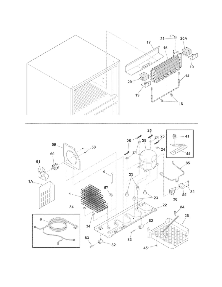System Diagram and Parts List for LFHT2117NF5  Frigidaire Refrigerator