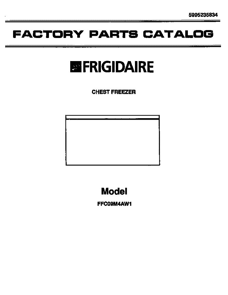 COVER Diagram and Parts List for FFC09M4AW2  Frigidaire Freezer