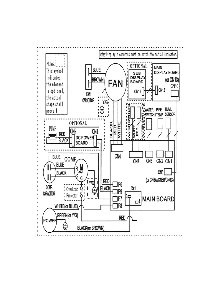 Wiring Diagram Diagram and Parts List for CAD704DWL11  Frigidaire Dehumidifier