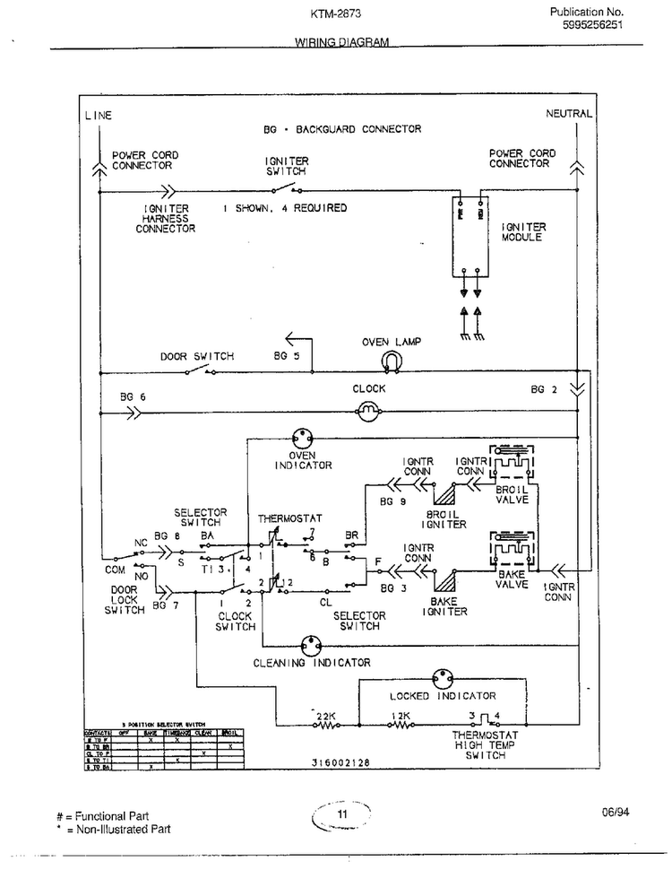 Wiring Diagram Diagram and Parts List for 2873  Frigidaire Range