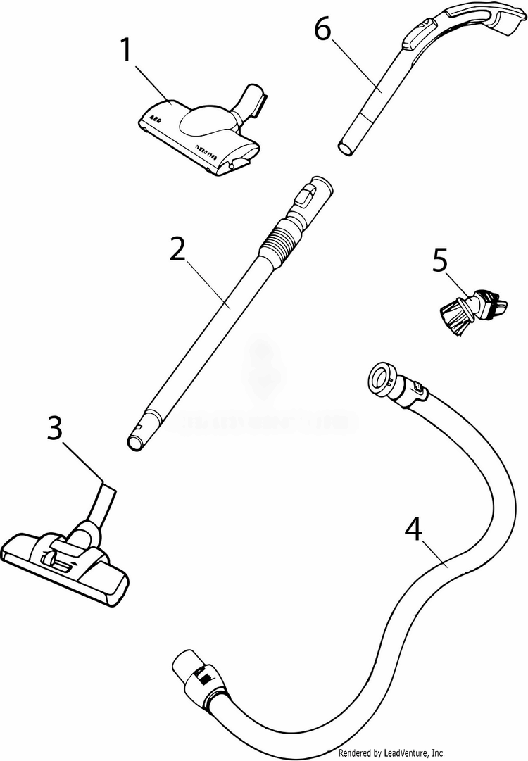 Accessories Diagram and Parts List for EL4021A  Electrolux Canister Vacuum