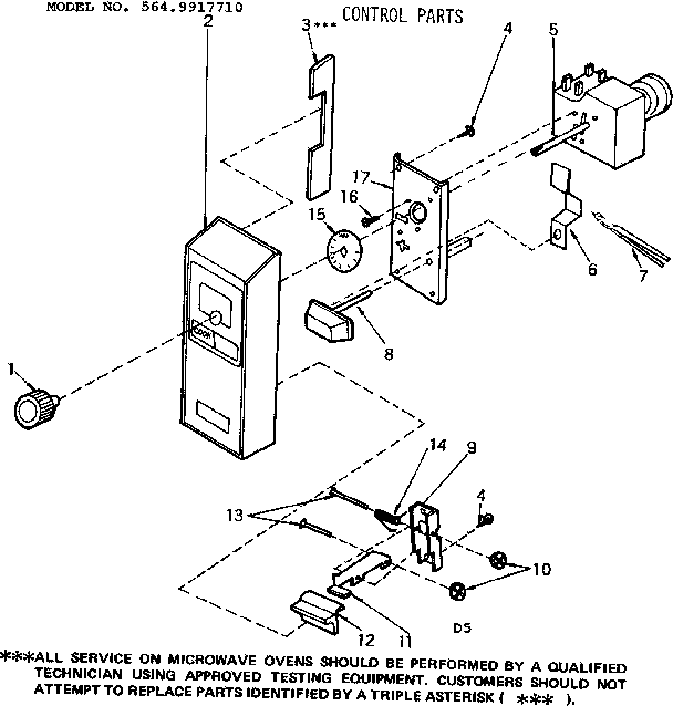 Cavity Parts Diagram and Parts List for 5649917710  Kenmore Microwave