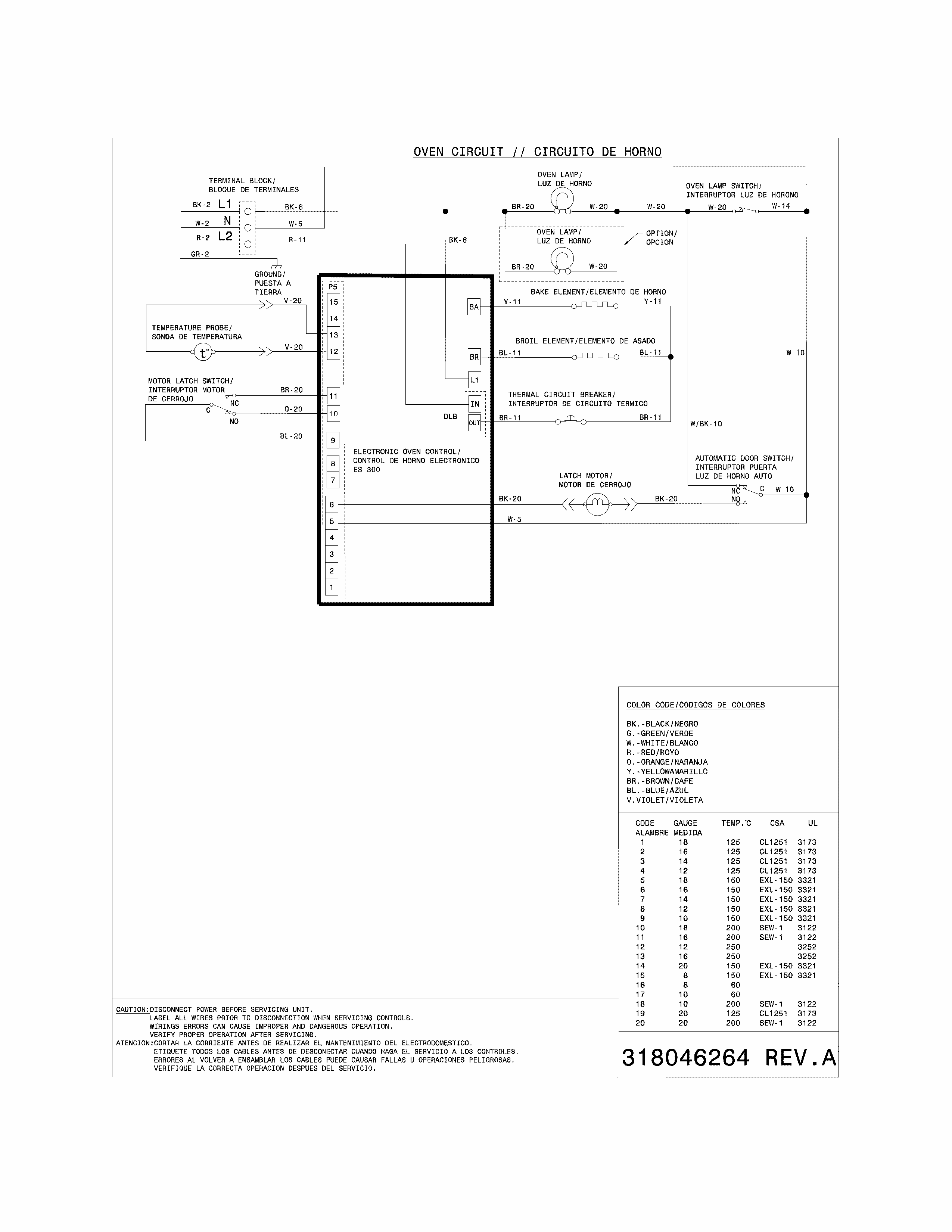 Wiring Diagram Diagram and Parts List for 79045123510  Kenmore Wall Oven
