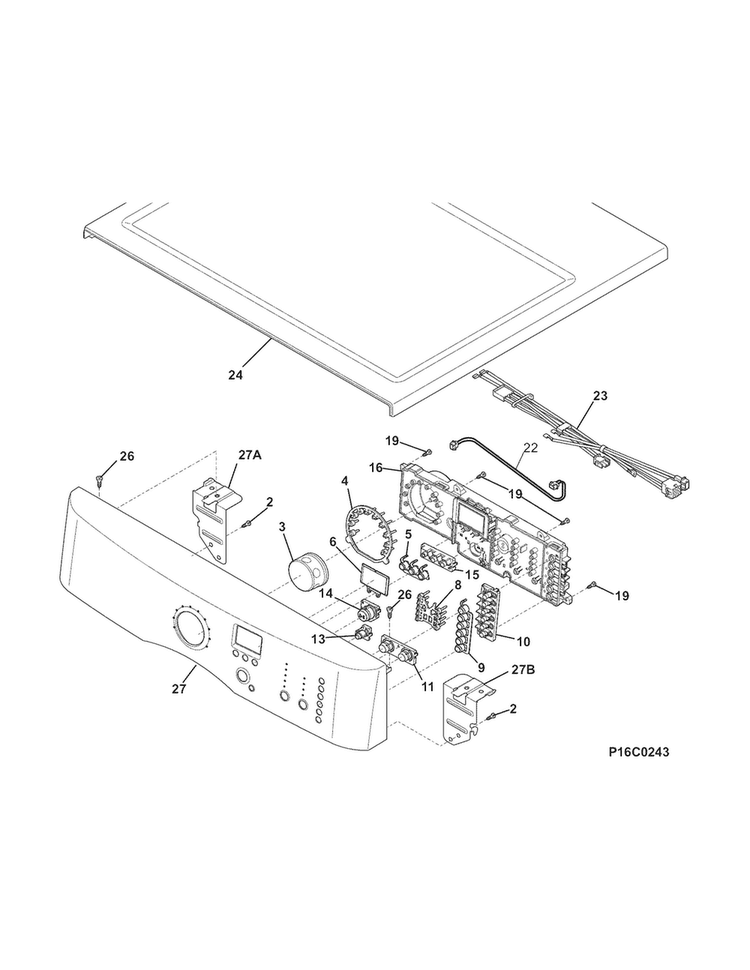 Controls Diagram and Parts List for EIED50LIW2  Electrolux Dryer