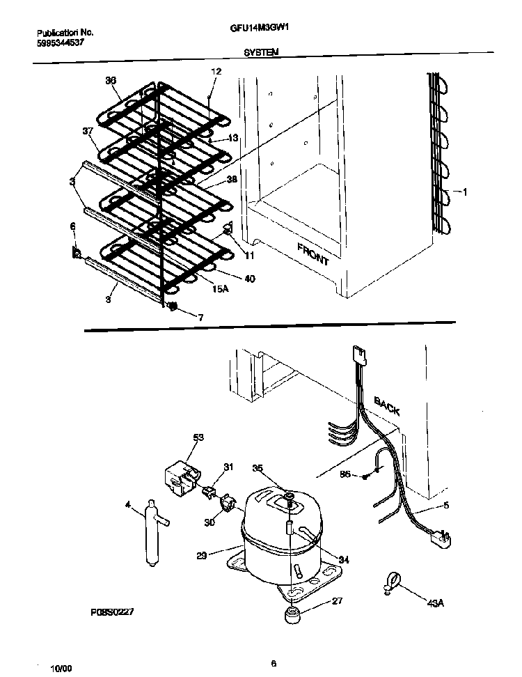System Diagram and Parts List for GFU14M3GW1  Gibson Freezer