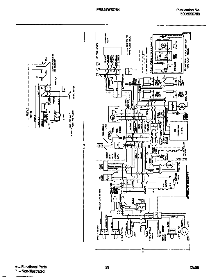 WIRING DIAGRAM Diagram and Parts List for FRS24WSCB4  Frigidaire Refrigerator