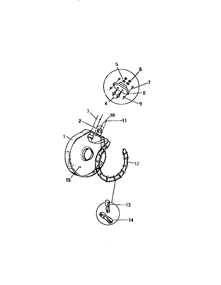 HEATING ELEMENT, HOUSING Diagram and Parts List for DE600EDF2  Frigidaire Dryer