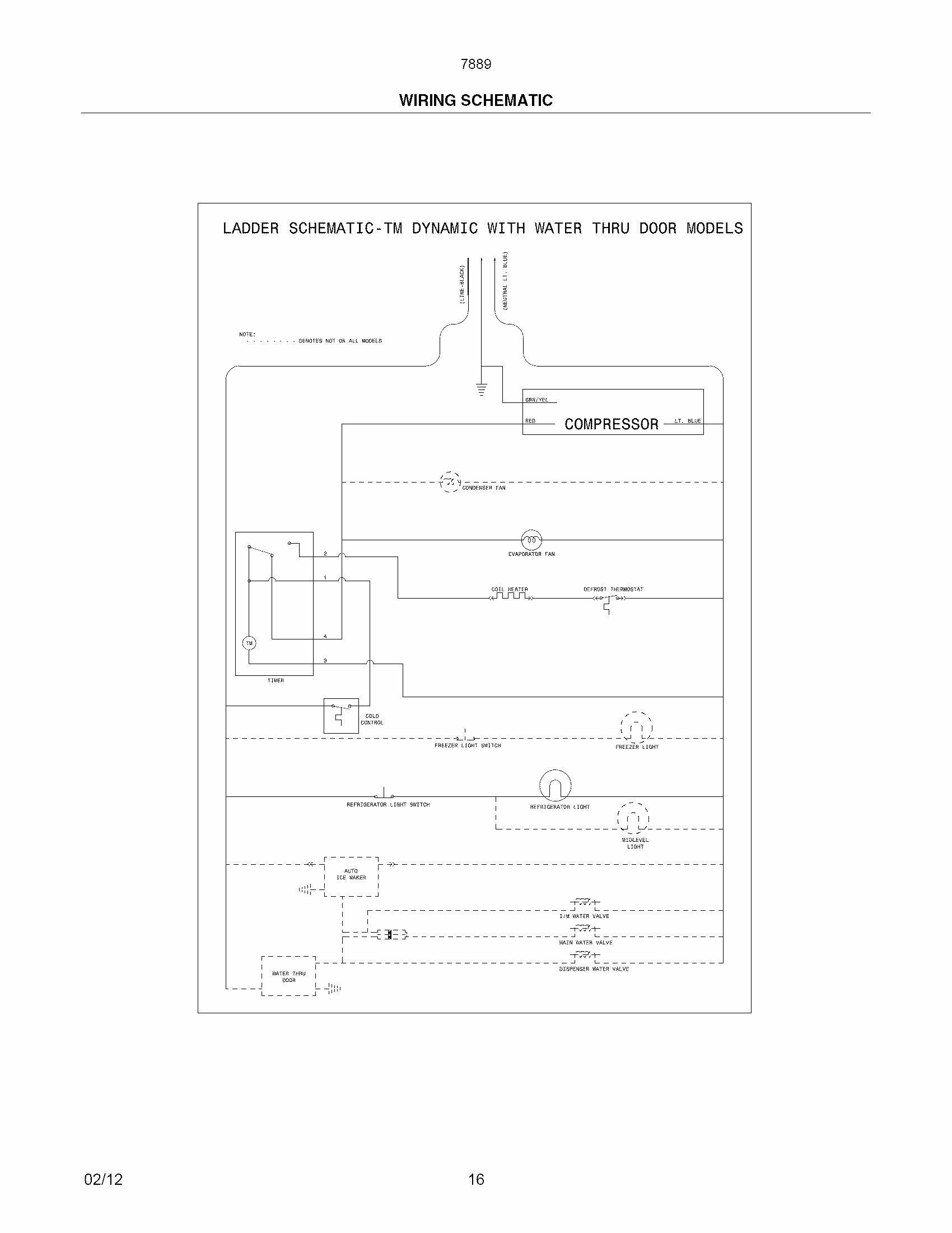 Wiring Schematic Diagram and Parts List for 25378899012  Kenmore Refrigerator