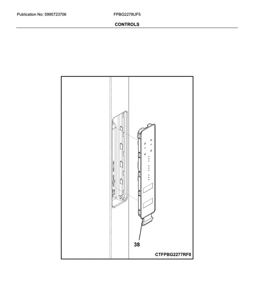 Controls Diagram and Parts List for FPBG2278UF5  Frigidaire Refrigerator