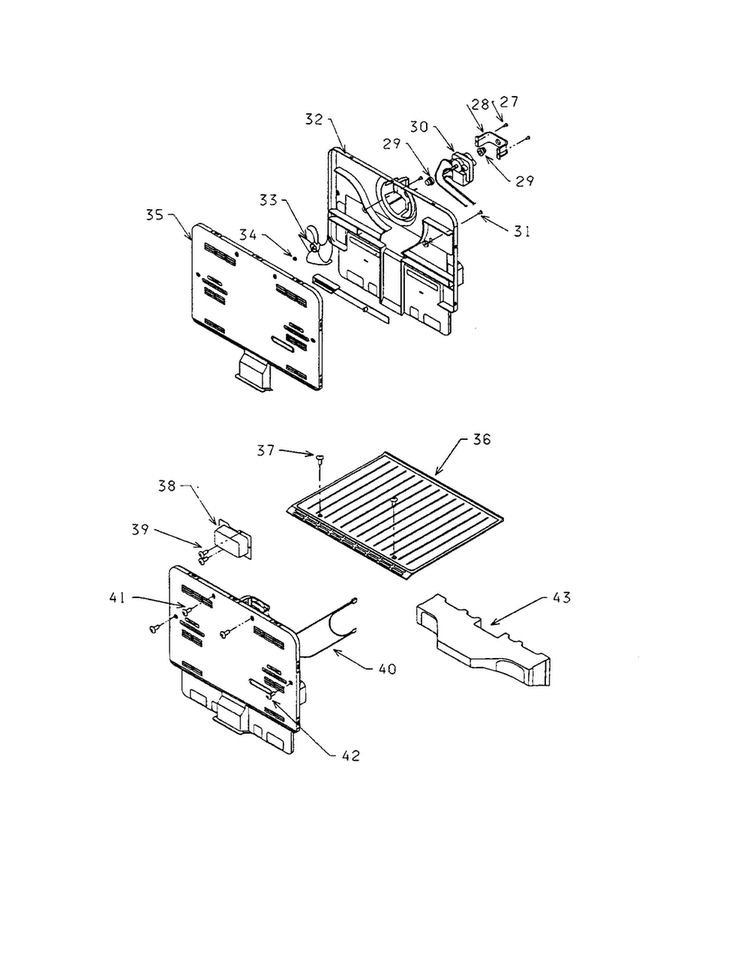 Plate Mounting Motor/cover Diagram and Parts List for 56461040  Kenmore Refrigerator