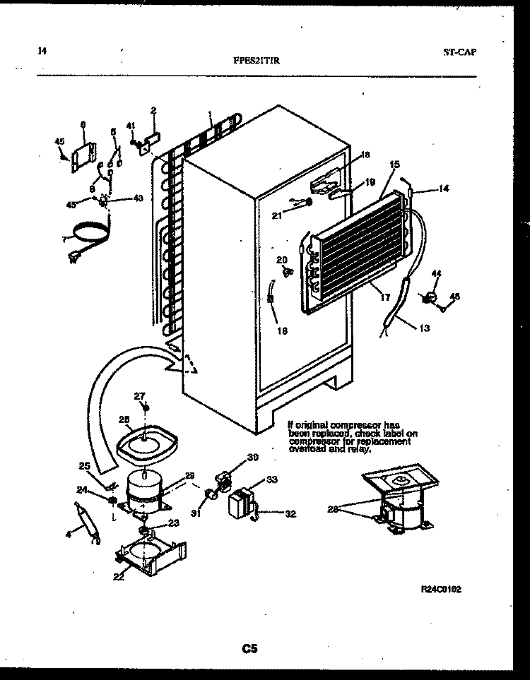 SYSTEM AND AUTOMATIC DEFROST PARTS Diagram and Parts List for FPES21TIRW1  Frigidaire Refrigerator