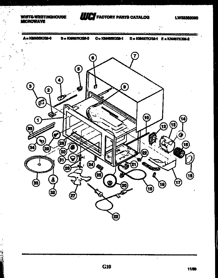 BODY PARTS Diagram and Parts List for KM485KXM1  Frigidaire Microwave
