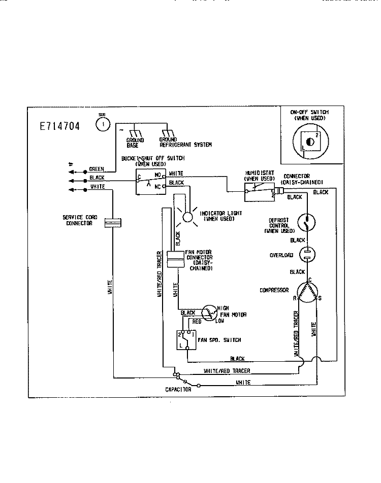 WIRING DIAGRAM Diagram and Parts List for MDD30WF1  Frigidaire Dehumidifier