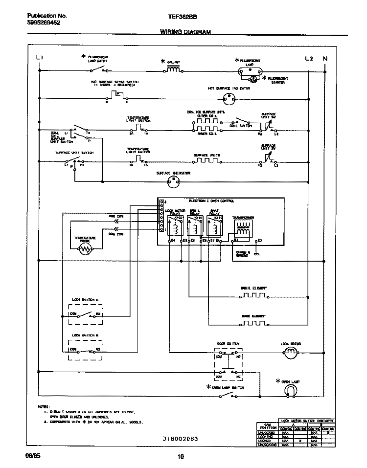 WIRING DIAGRAM Diagram and Parts List for TEF362BBBB  Tappan Range