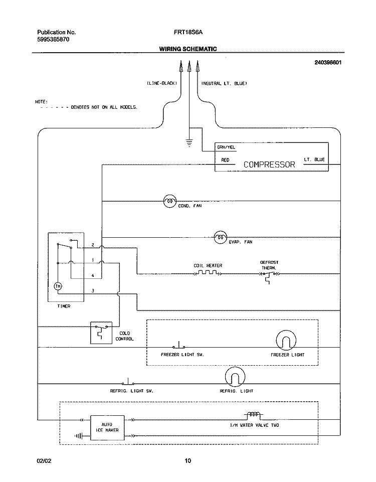 WIRING SCHEMATIC Diagram and Parts List for FRT18S6AB1  Frigidaire Refrigerator