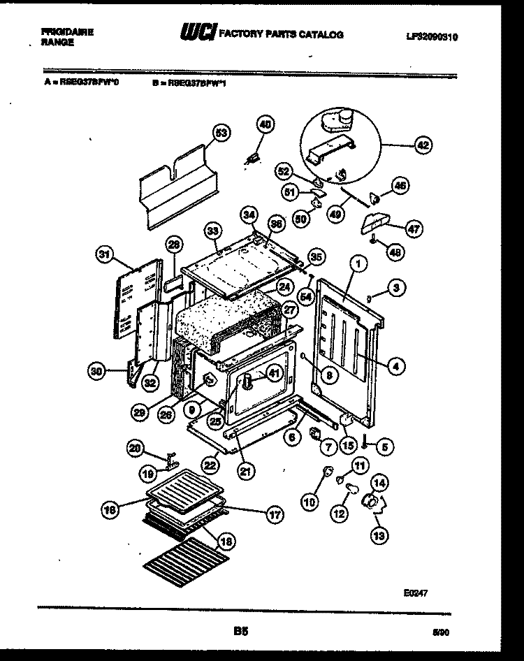 BODY PARTS Diagram and Parts List for RSEG37BFW0  Frigidaire Range