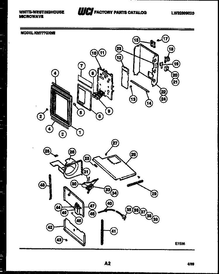 CONTROL PANEL Diagram and Parts List for KM777GXM2  Frigidaire Microwave